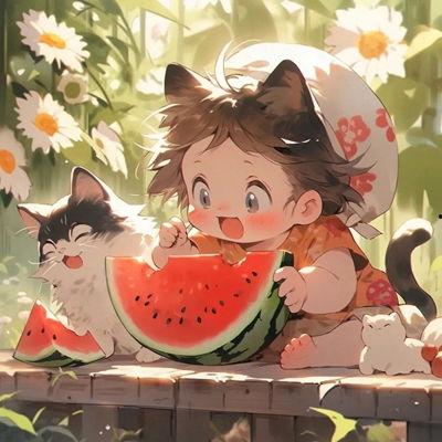 大瓜吃瓜动漫头像可爱,萌动动漫头像，可爱来袭！